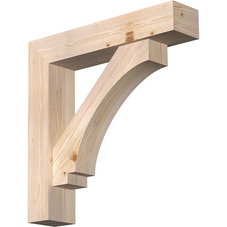 Ekena Millwork Imperial Block Smooth Bracket w/ Offset Brace, Douglas Fir, 7 1/2"W x 36"D x 36"H BKT0806X36X36IMP05SDF